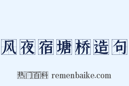 风夜宿塘桥造句是什么意思的图片
